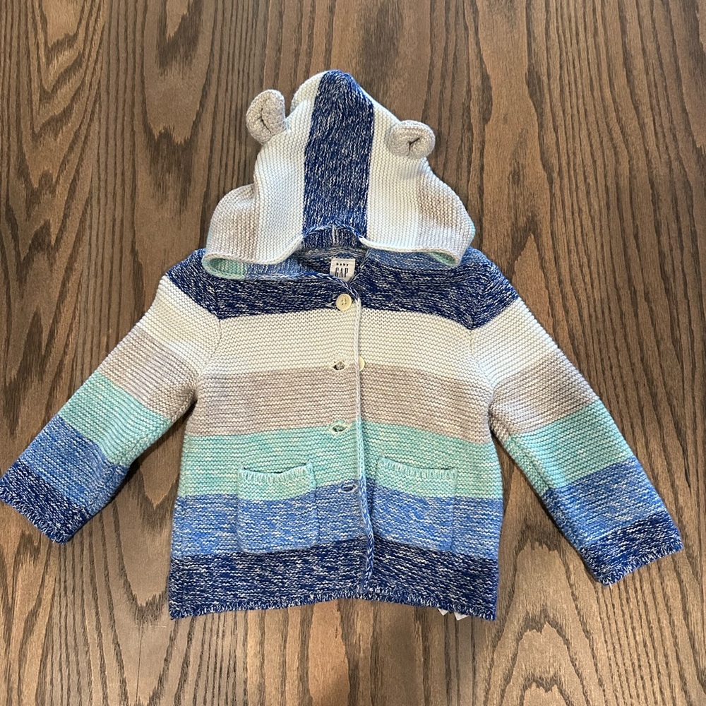 GAP sweater cardigan blue 12-18m